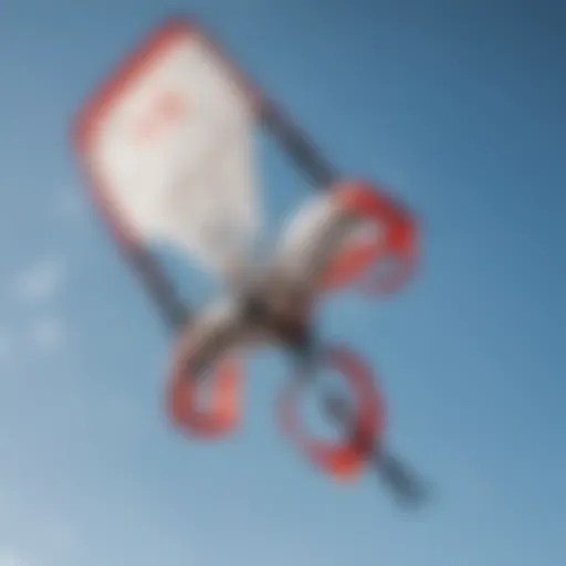 Detailed view of Ozone trainer kite in flight