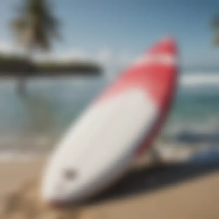 A side-by-side comparison of a pump surfboard and a traditional surfboard