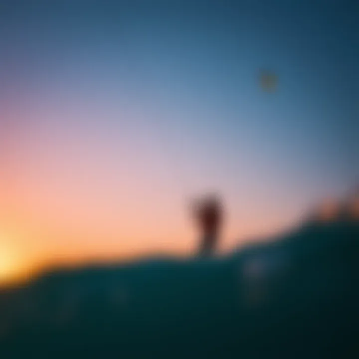Aesthetic Appeal of Color in Kiteboarding Kiteboarding scene at sunset with vibrant colors
