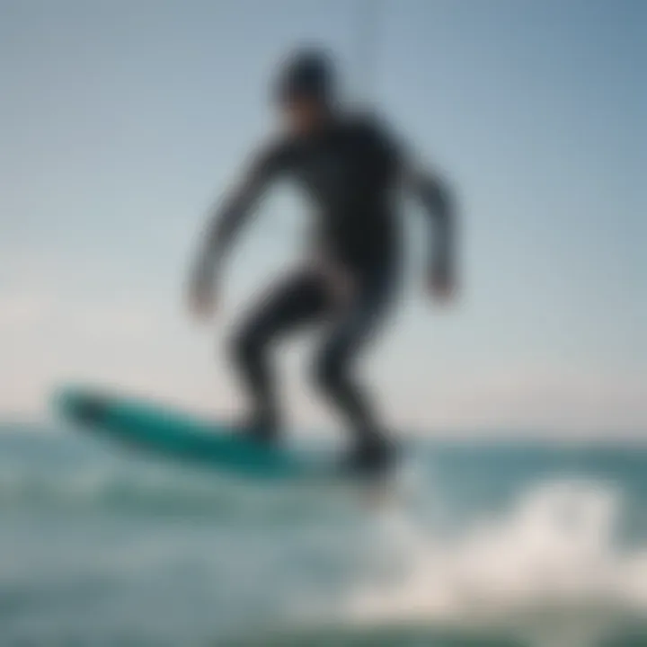 A kiteboarder demonstrating optimal foiling technique