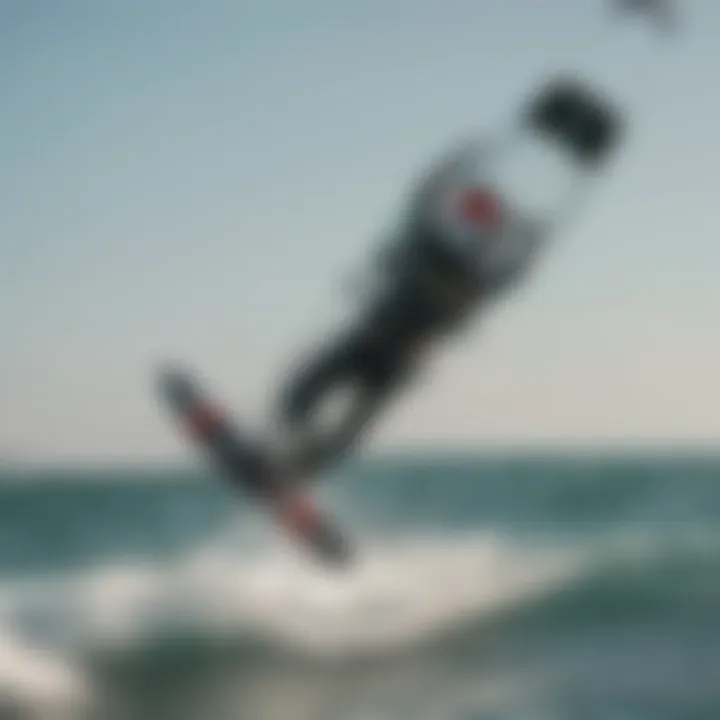 A kiteboarder performing tricks with a carbon kiteboard