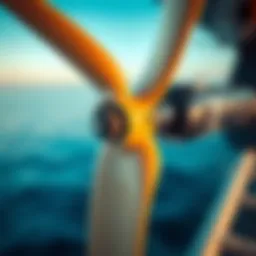Close-up view of an efoil propeller showcasing its intricate design