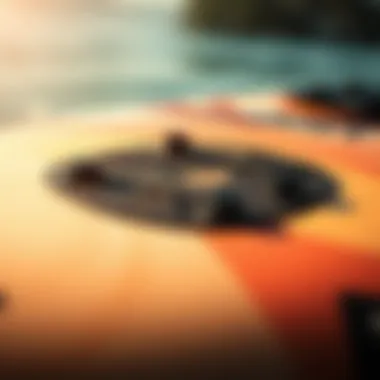 Close-up view of a high-performance foil board showing intricate design and materials.