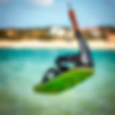 Innovative Design of Kiteboard Footstraps Close-up view of a kiteboard footstrap showcasing its design features