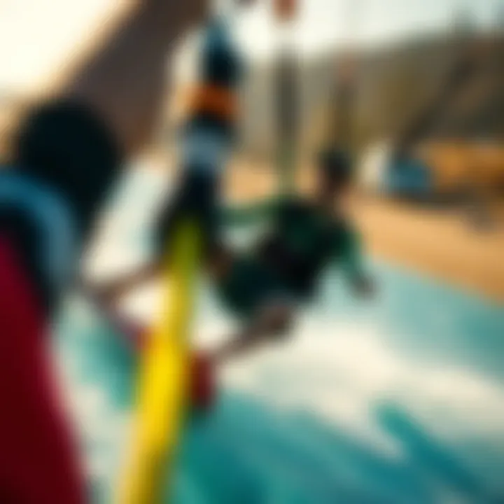 Safety and Performance in Kiteboarding Kiteboarder enjoying a safe ride with a well-maintained leash