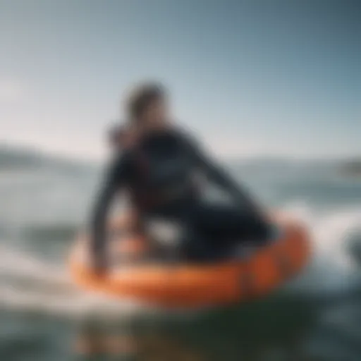 A close-up view of a high-quality kitesurfing PFD demonstrating its buoyancy features.