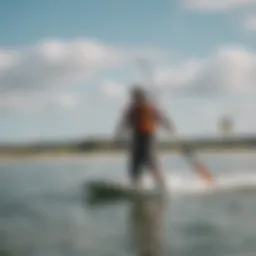 A vibrant kiteboarding scene showcasing riders wearing lightweight flotation vests