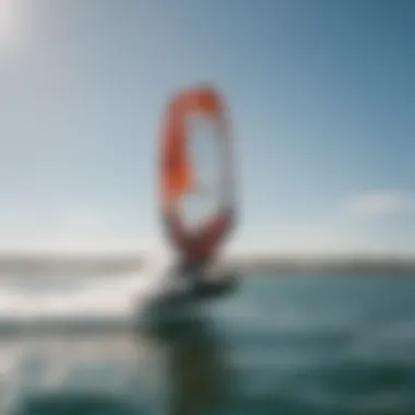 Liquid Force foil wing in action on the water during a kiteboarding session