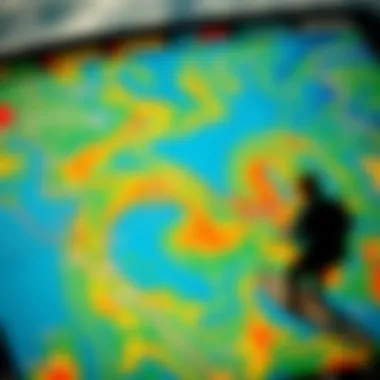 Wind patterns illustrated on a weather map specific to New Smyrna Beach.