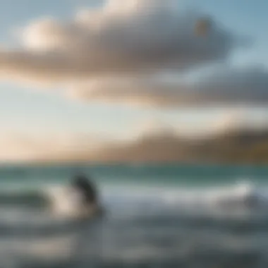 Kiteboard setup with Maui's scenic backdrop