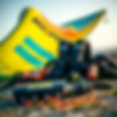 Safety Gear and Kite Safety gear laid out alongside a power kite trainer ready for use.