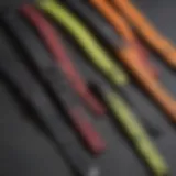 Close-up view of various slingshot strap types designed for kiteboarding