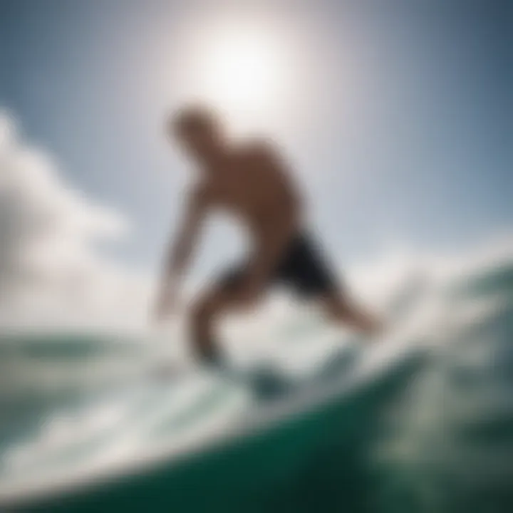 Kitesurfing enthusiast performing maintenance on a surfboard