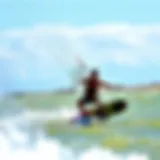 Kiteboarder navigating the winds of Dallas