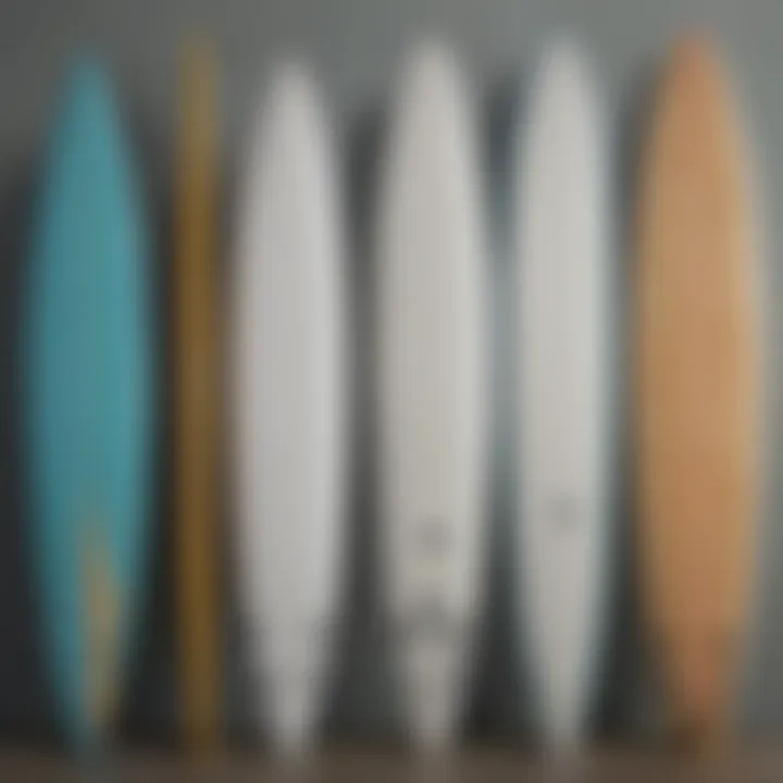 Side-by-side comparison of traditional surfboard and hydrofoil surfboard