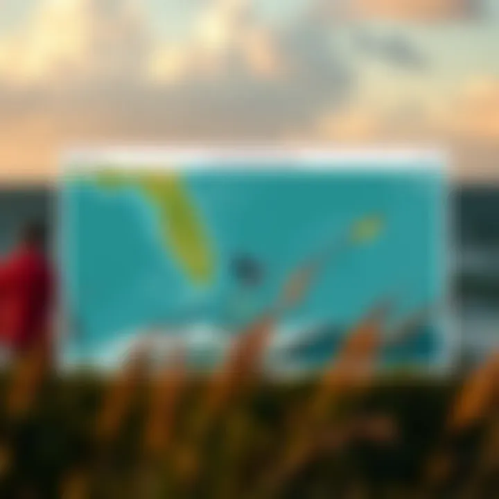 Map showcasing wind patterns around Key West