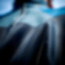 A close-up of a high-quality wetsuit showcasing its texture and materials.