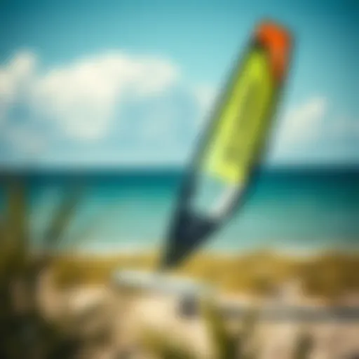 Wing Foil Setup Overview A detailed view of a wing foil setup showcasing the board and wing.