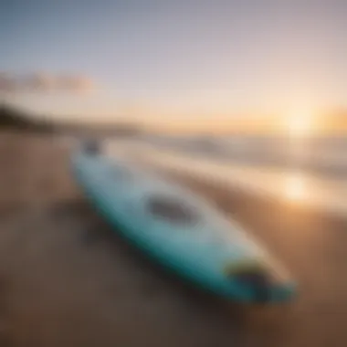 Close-up of specialized wing sup equipment on a beach