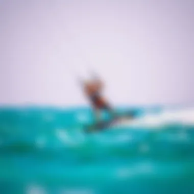 Kiteboarding with Wing Surfer Foil A kiteboarder utilizing a wing surfer foil in dynamic water conditions
