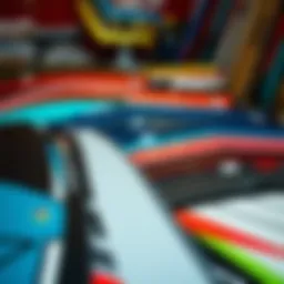 A variety of wing foils laid out for examination