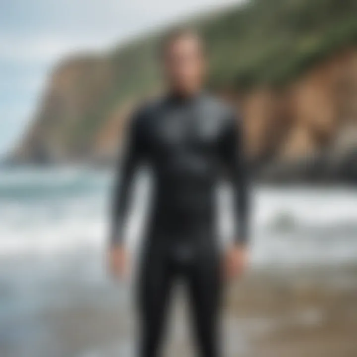 Vissla wet suit showcased against ocean backdrop