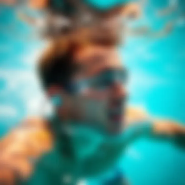 Enjoy Music Underwater User enjoying music with waterproof MP3 player while swimming
