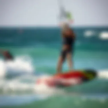 Navigating Waves with Map Insights for Success A kiteboarder successfully navigating waves using map insights