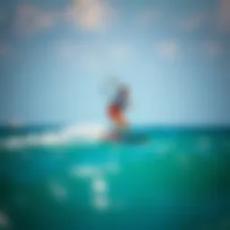 Kiteboarder riding the waves in Gulf Breeze