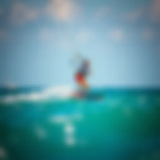Kiteboarder riding the waves in Gulf Breeze