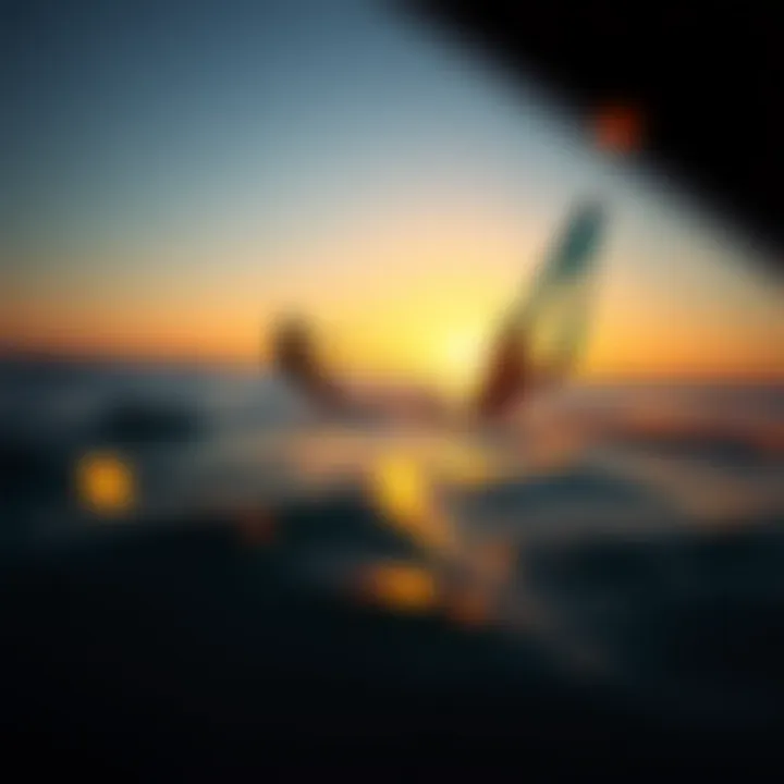 Perfect Time: Windsurfing as the Day Winds Down Windsurfing at sunset with calm waters