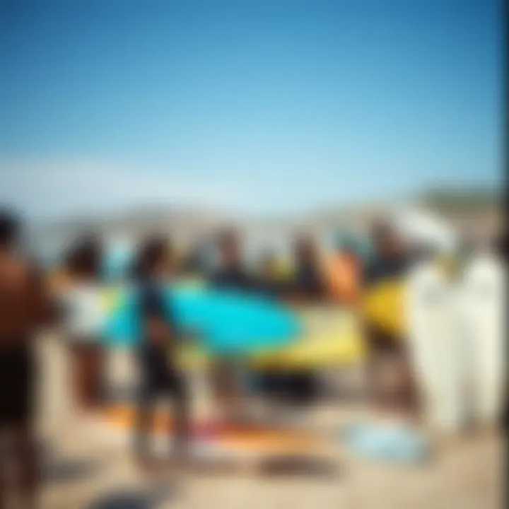 Community gathering of wing foil surfers sharing experiences