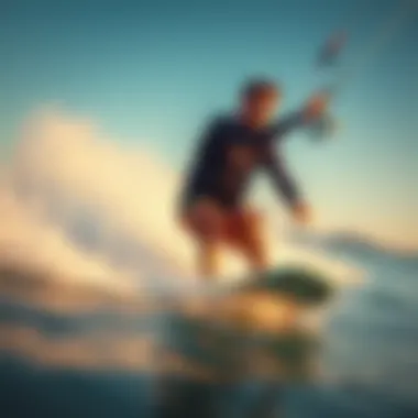 Wrist Harness in Action Under Dynamic Conditions Kiteboarder using a wrist harness in dynamic water conditions